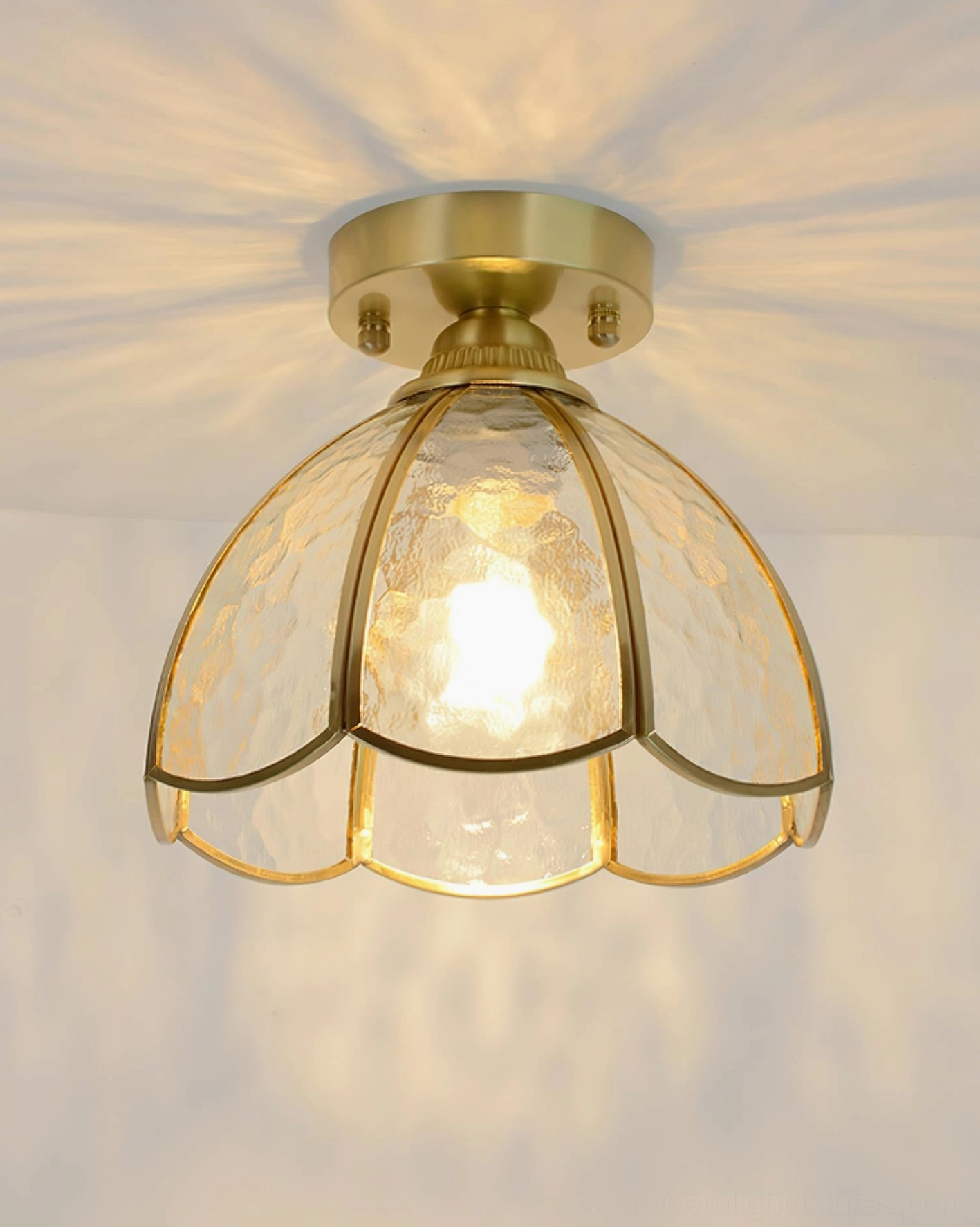 Compact 20cm stained glass ceiling light for hallways and entryways