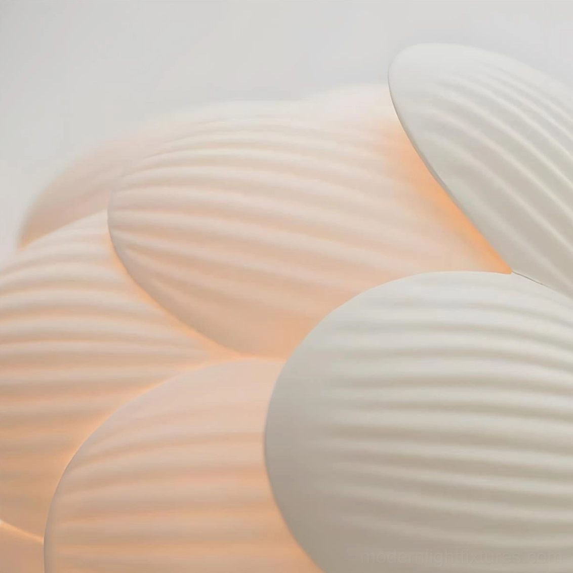 Hardwired porcelain lotus wall sconce with oak backplate and curved metal arm showing complete fixture assembly and proportions