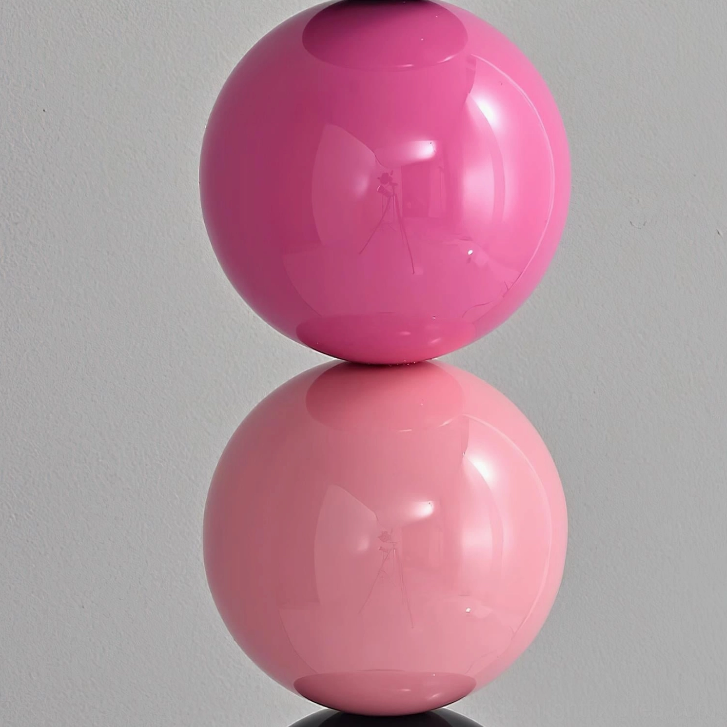 Contemporary beaded ball lamp in styled bedroom setting with matching decor and neutral backgrounds