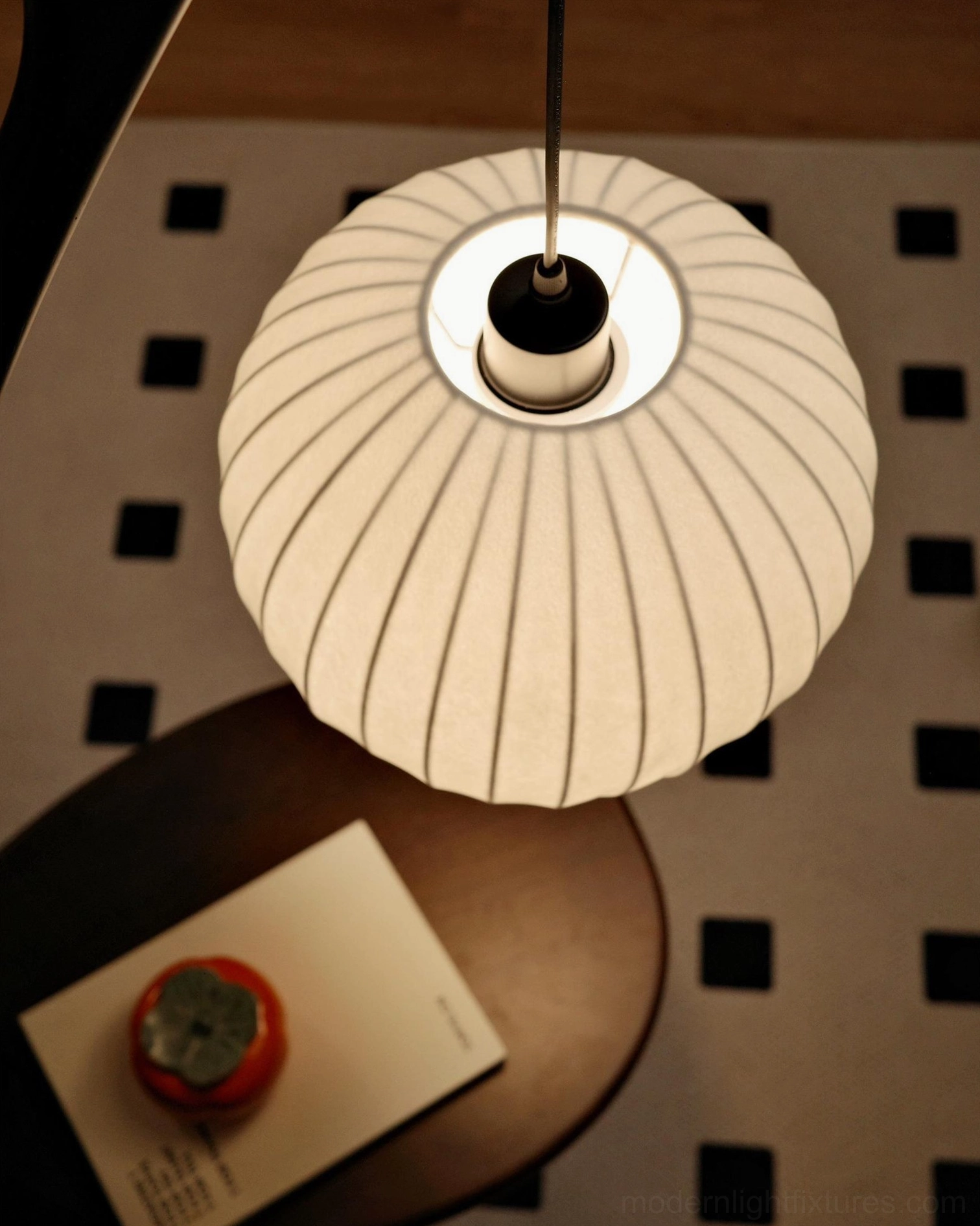 Contemporary branch floor lamp with integrated side table showing natural wood aesthetic and construction