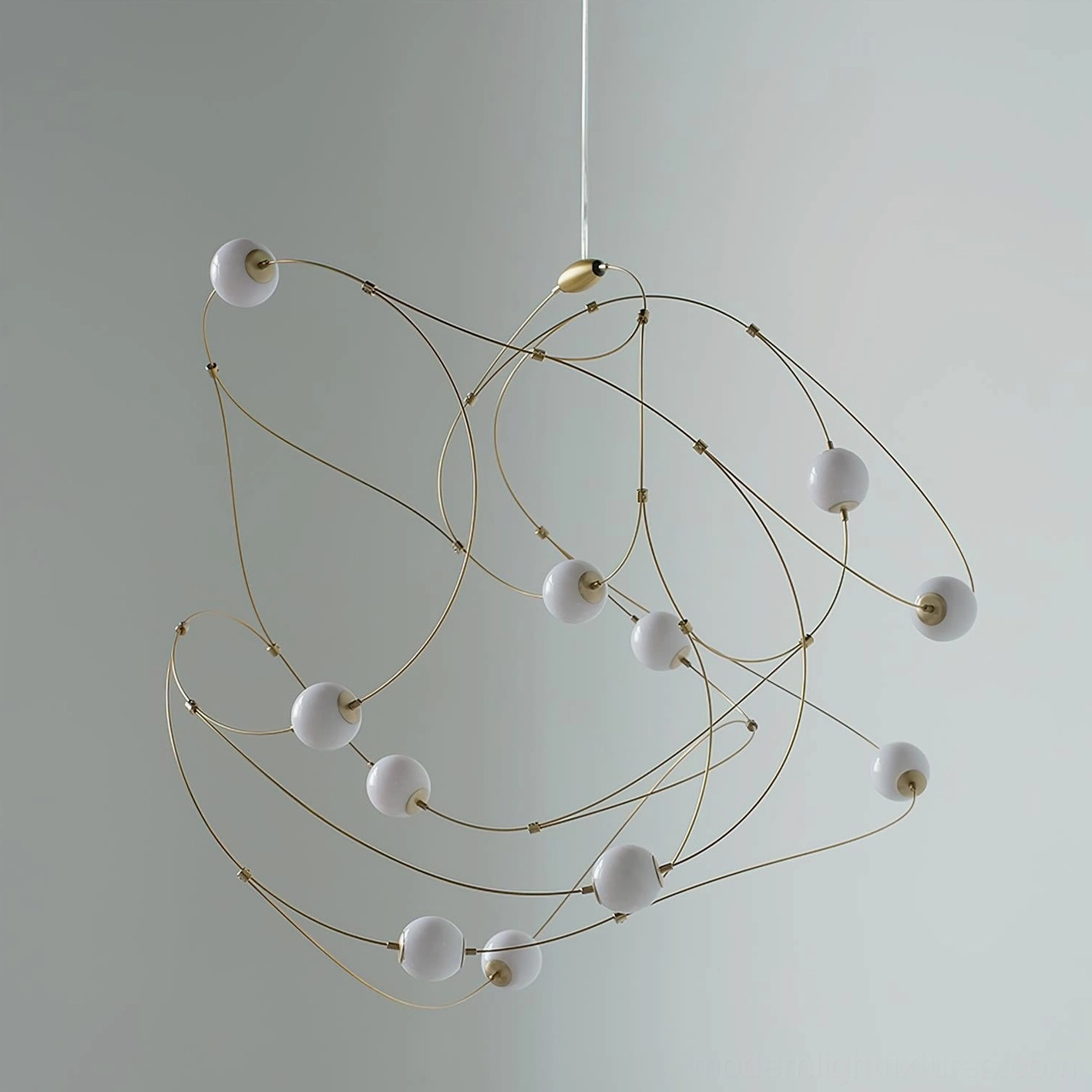 Contemporary butterfly pendant lighting fixture with refined brass construction and integrated warm white 3000K LED technology