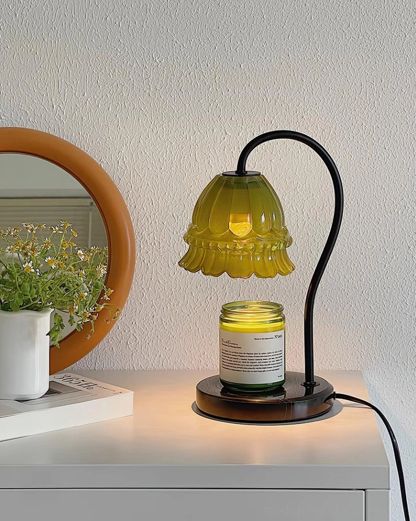 Contemporary candle warmer lamp as functional interior design statement piece