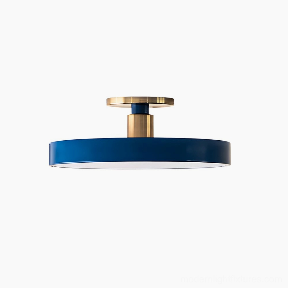 Contemporary ceiling light fixture detail showing metal construction and minimalist design elements