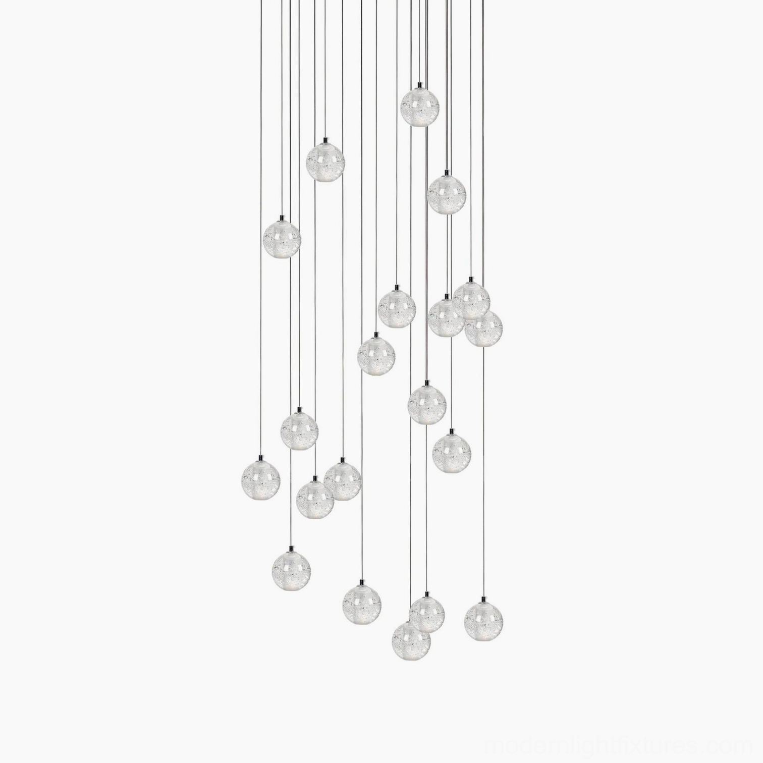 Contemporary crystal pendant light fixture with clear optical crystal and light transmission
