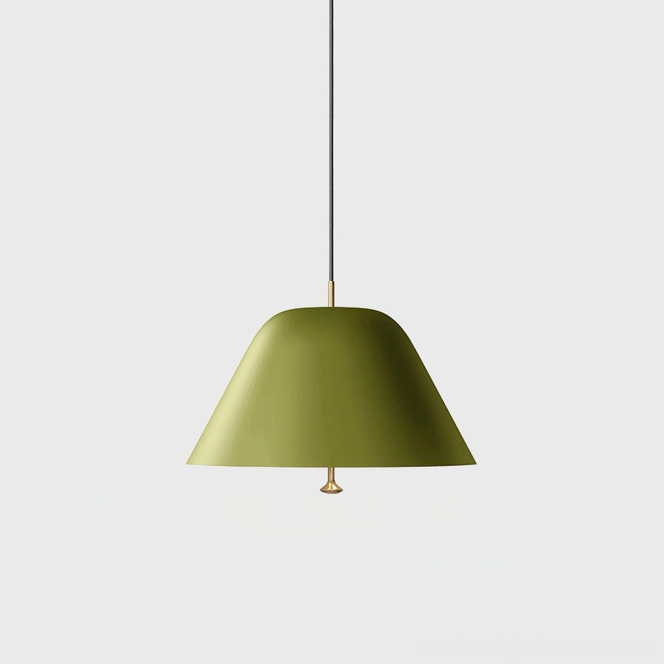 Contemporary dome pendant light with adjustable suspension creating ambient downward lighting