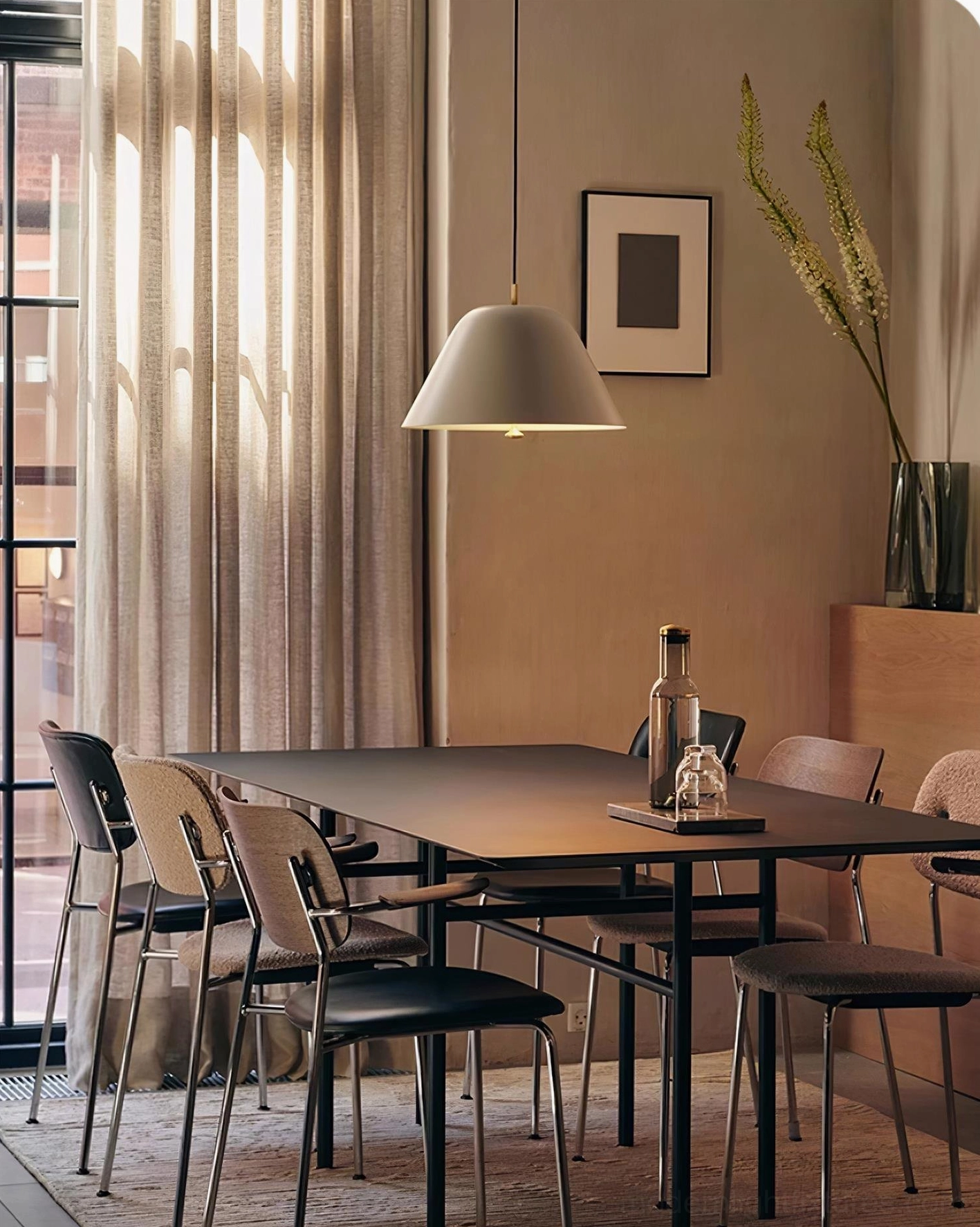 Contemporary dome pendant lighting fixture for kitchen island workspace installation