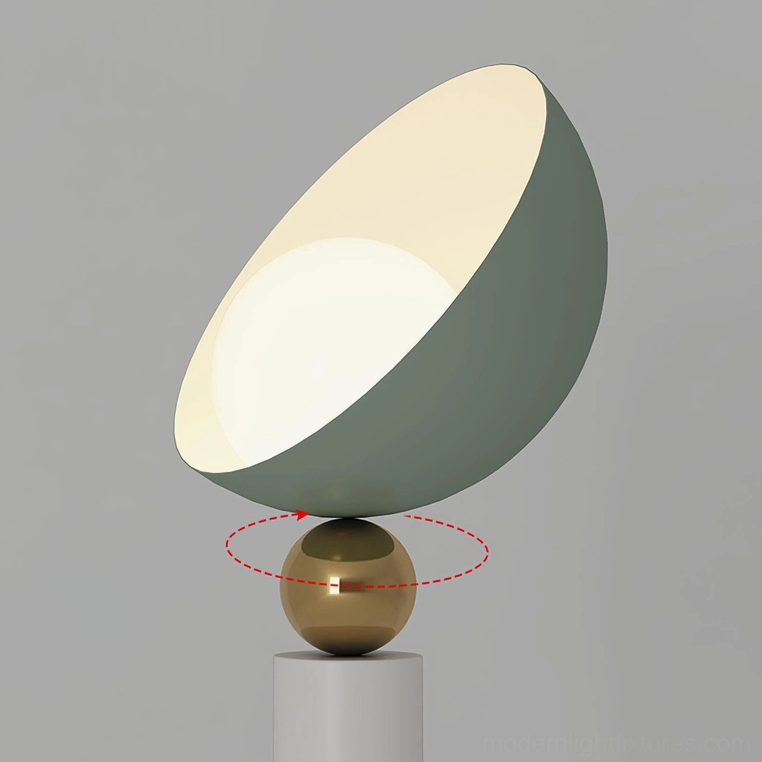 Contemporary floor lamp with half-sphere shade modern home lighting solution