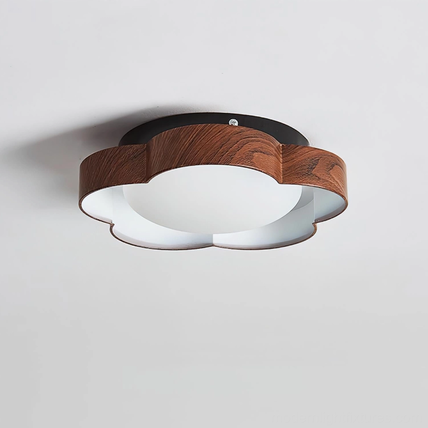 Contemporary flower ceiling lamp with integrated LED - warm white illumination detail