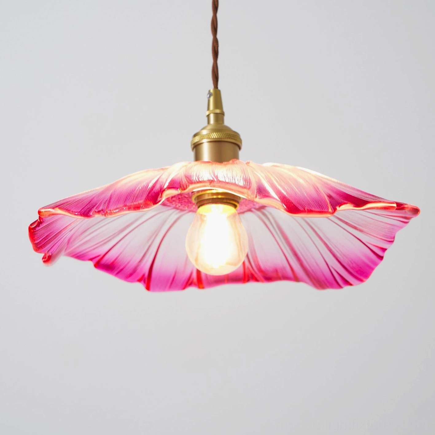Contemporary flower glass pendant light with warm color finish options display