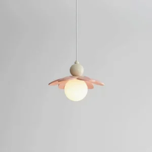 Compact cute floral pendant light design, contemporary glass shade with soft diffusion