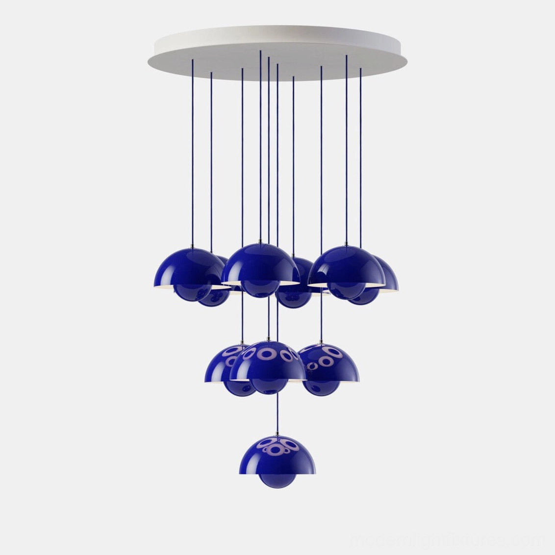 Contemporary pendant chandelier showing sculptural form and modern geometric lighting design principles