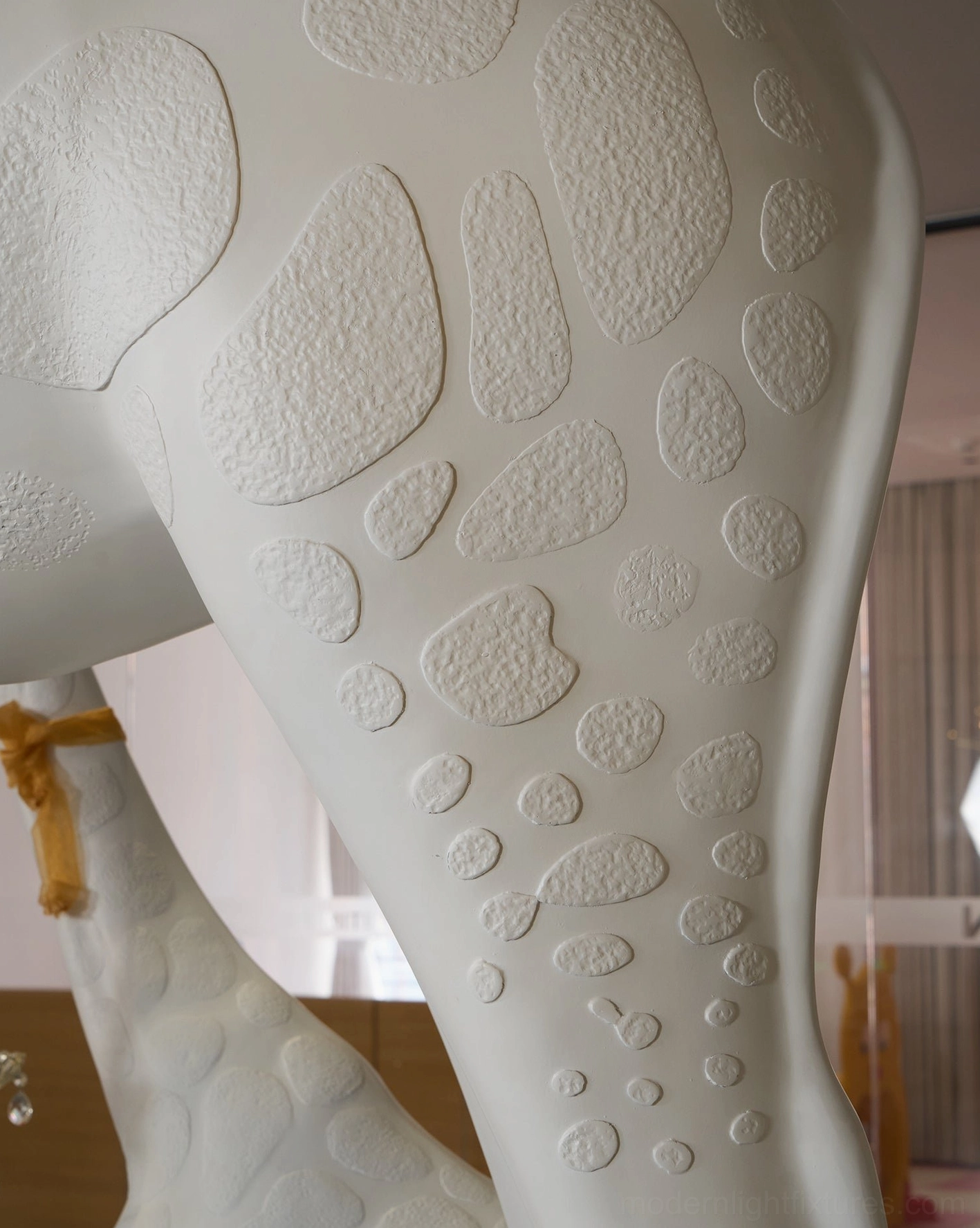 Contemporary giraffe floor lamp luxury home decor piece with resin sculpture and crystal chandelier