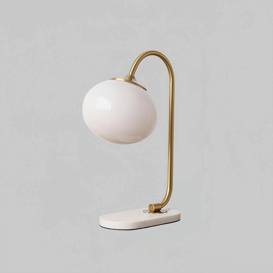 Contemporary globe table lamp with beige shade and metal frame modern lighting solution