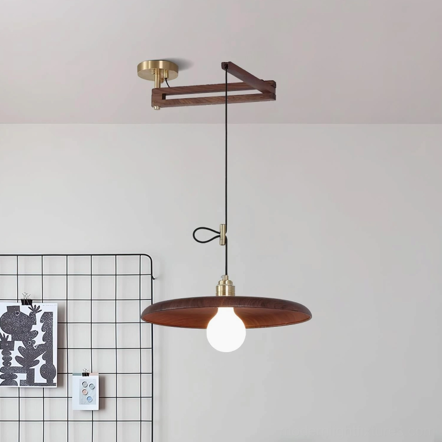 Contemporary kitchen island pendant lighting with black and walnut option