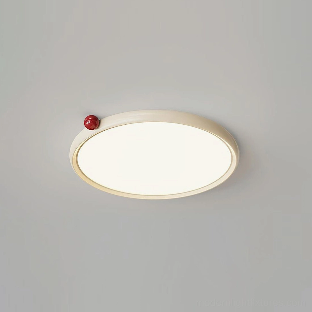 Contemporary LED round ceiling light in beige finish with ultra-thin 3cm profile design