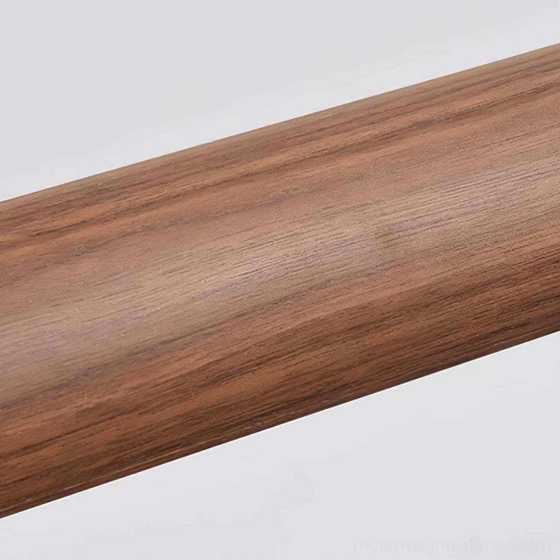 Contemporary linear LED light wood pendant chandelier in minimalist Nordic interior space