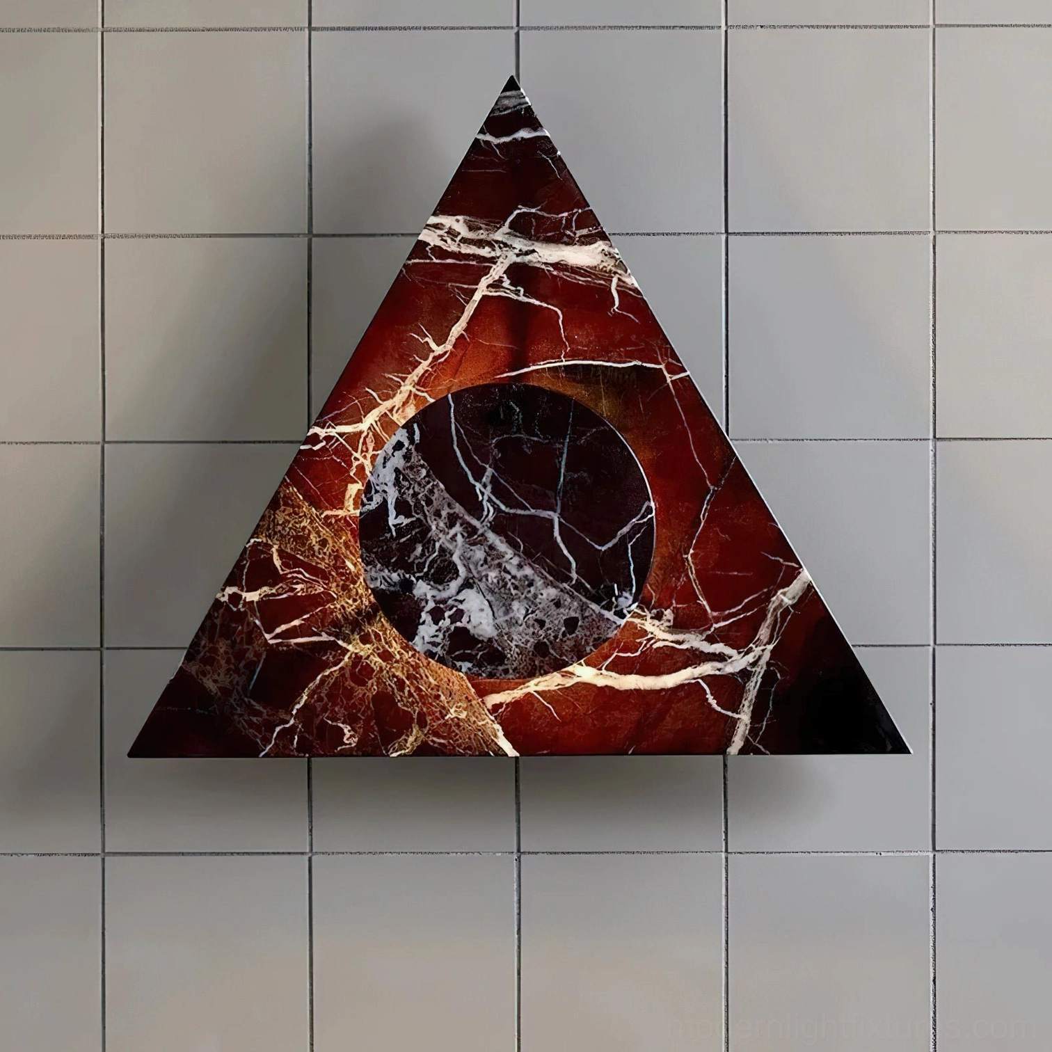 Contemporary marble triangle wall sconce artistic design statement lighting