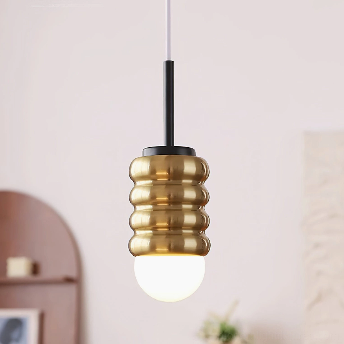 Contemporary mini pendant lamp with diffused light design, ideal for small spaces and accent lighting