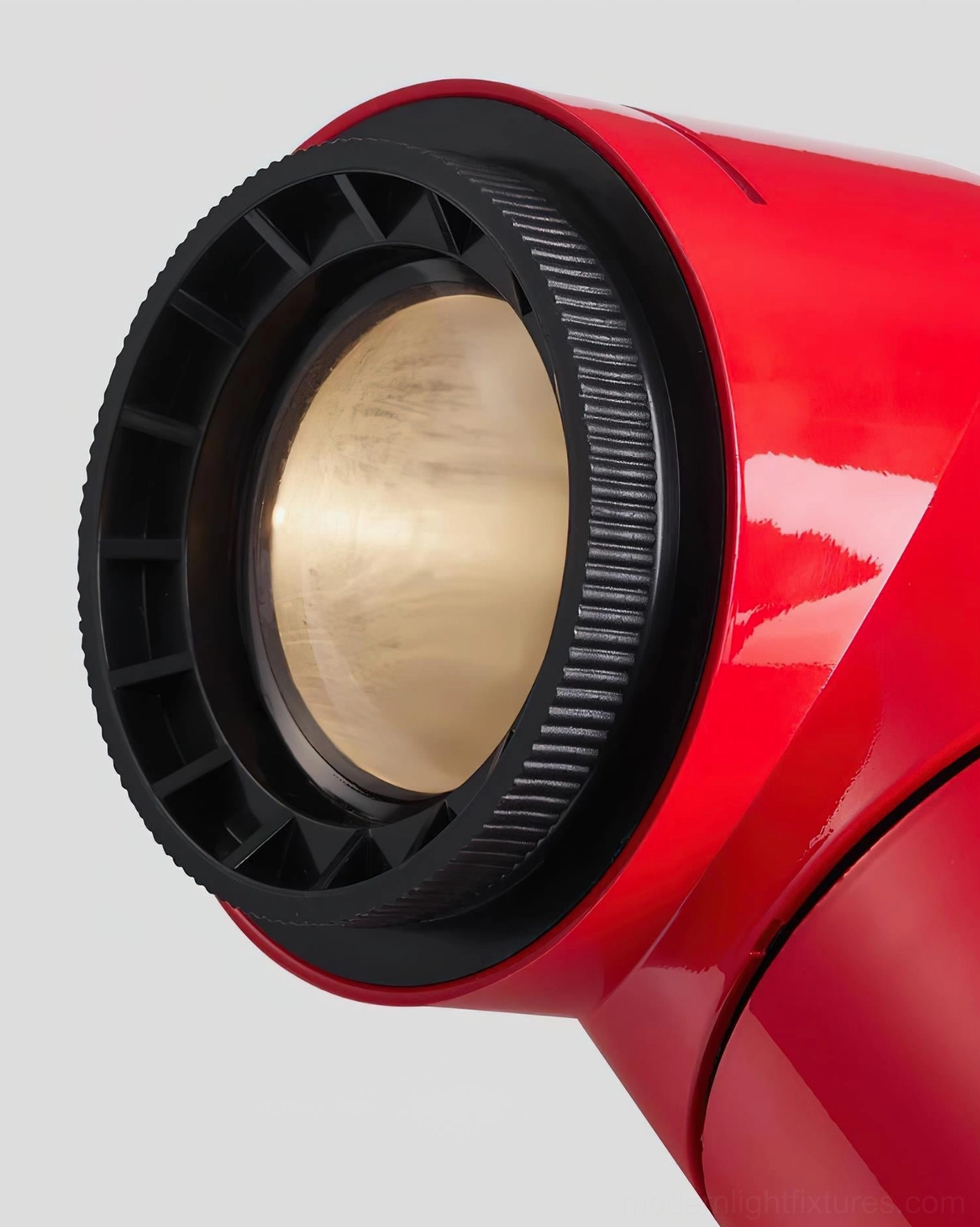 Contemporary tubular wall sconce in red color with modern geometric silhouette and swivel head