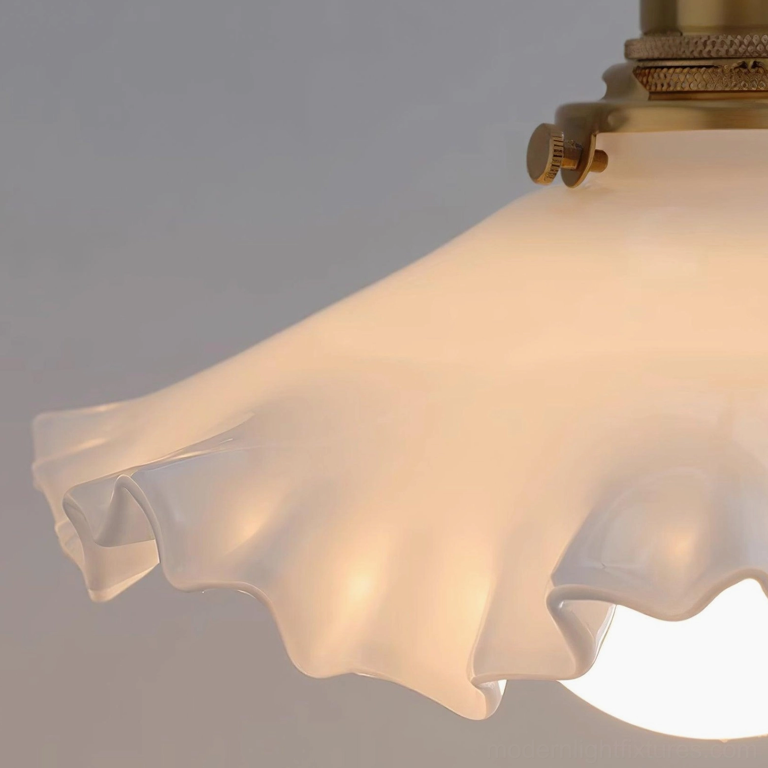 Contemporary ruffled pendant light fixture, artistic composition showing design elegance and craftsmanship