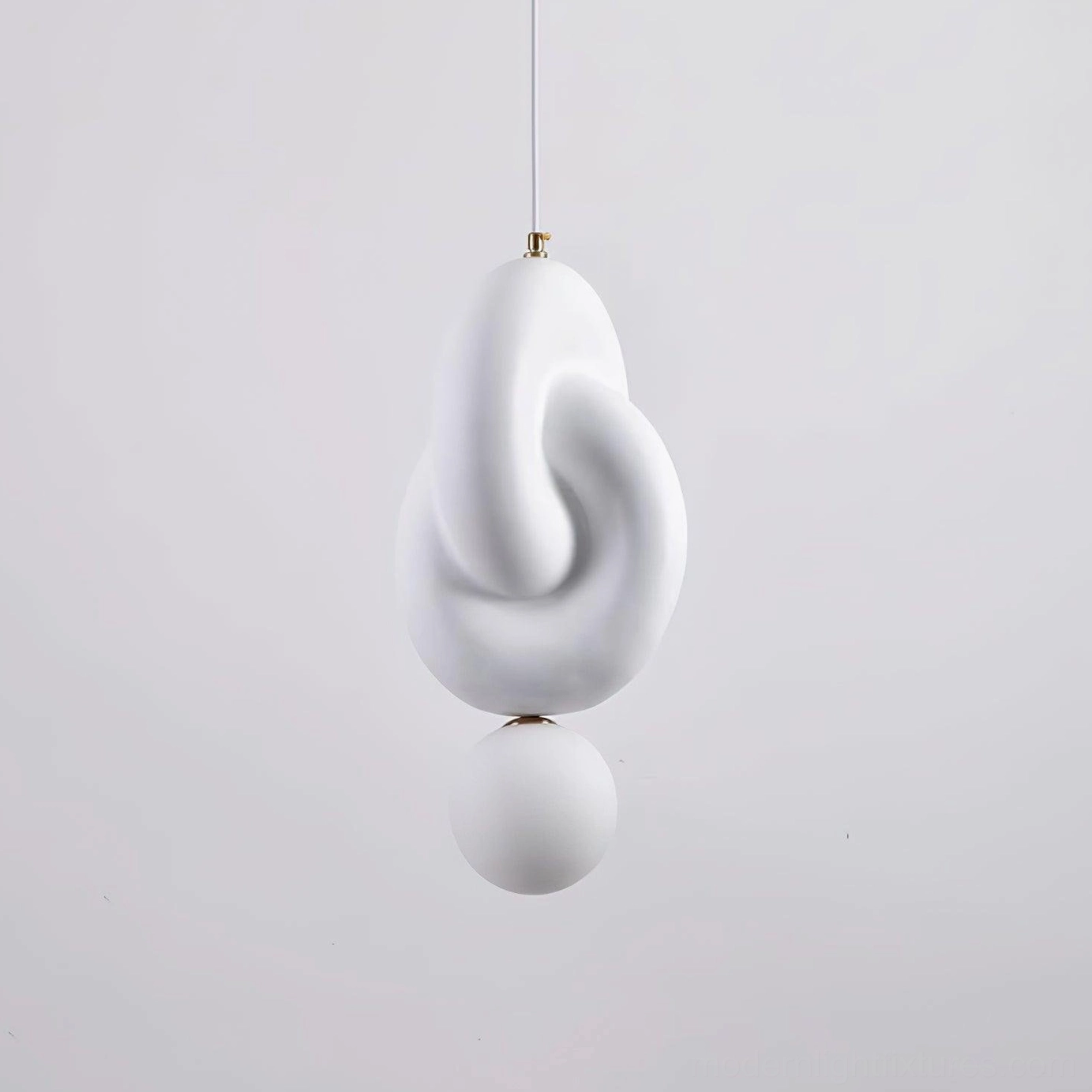 Contemporary pendant lamp with white layered shade, modern minimalist interior lighting fixture