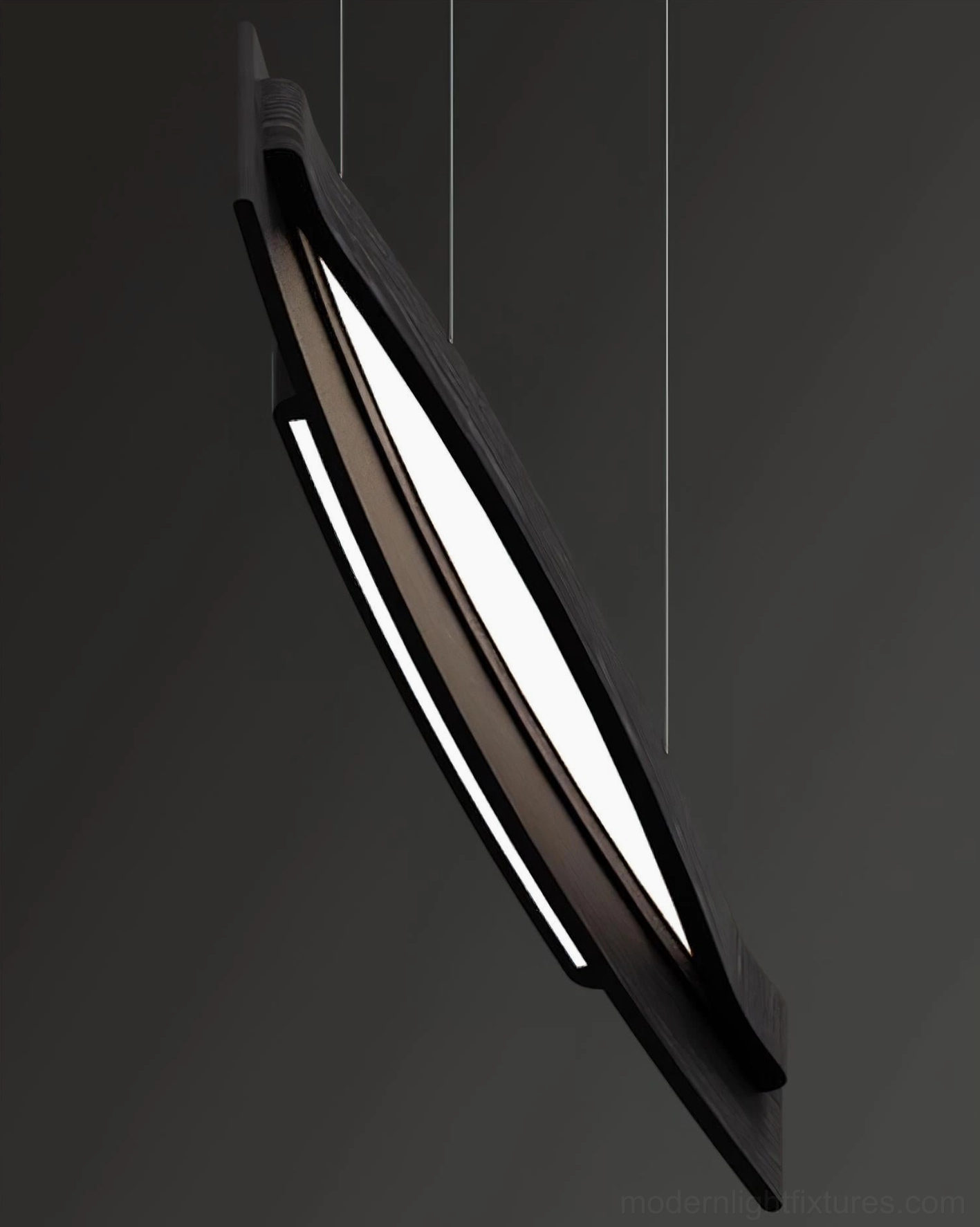 Contemporary wood pendant light minimalist design integrated LED technology