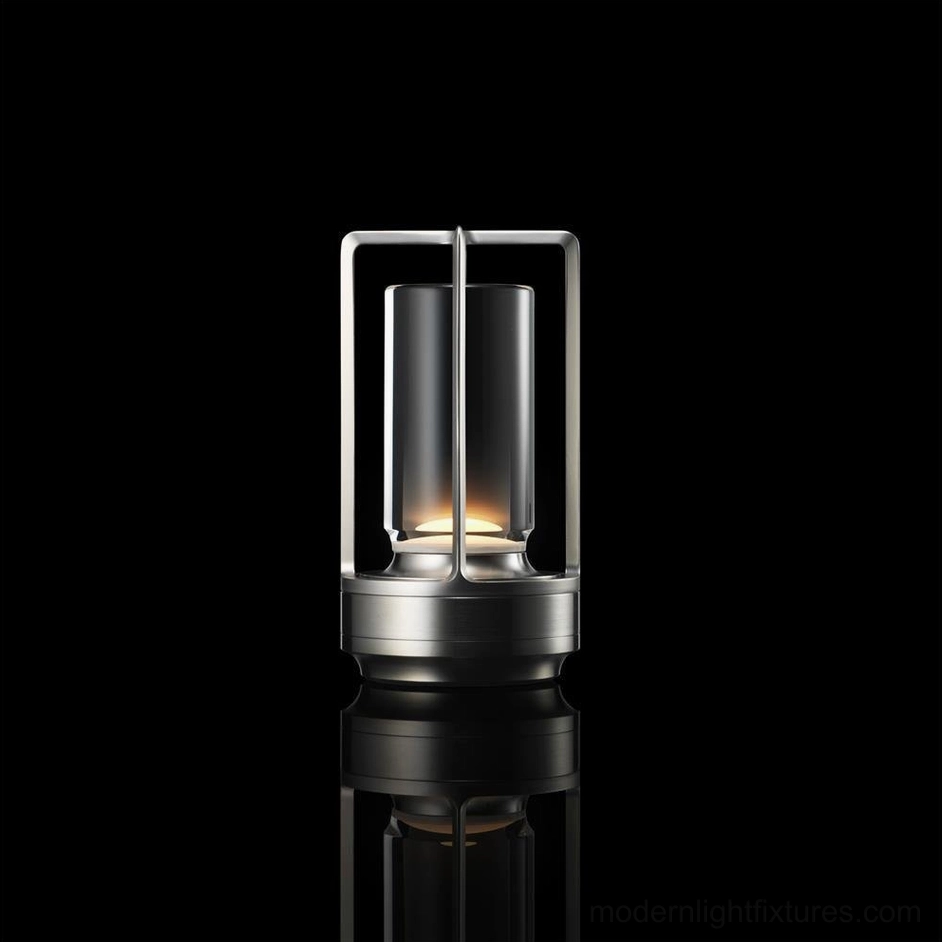 Modern cordless LED table lamp paradigm shift flexible sustainable design philosophy