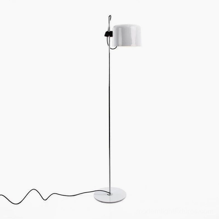Coupé floor lamp with extended cord and foot switch in contemporary home environment