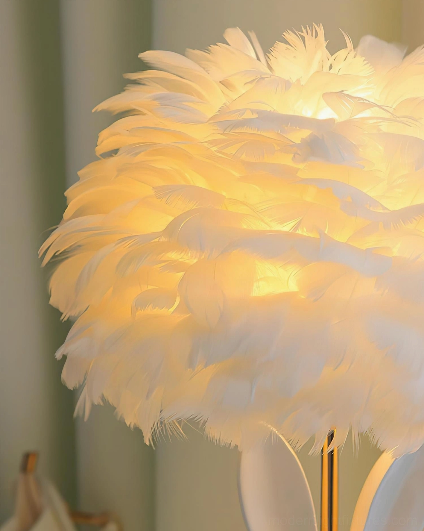 Pastel ceramic rabbit lamp with feather shade providing cozy illumination for children's spaces