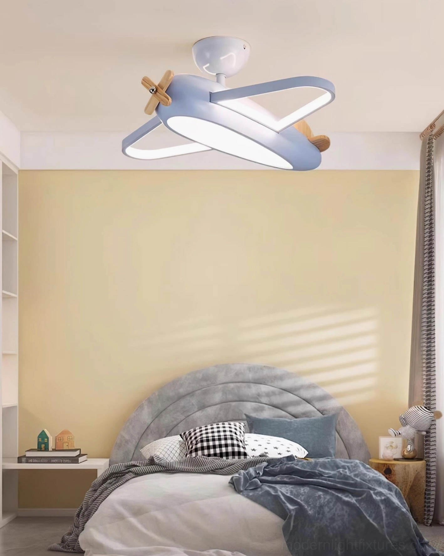 Airplane ceiling light in cream white color option for modern Scandinavian interior style