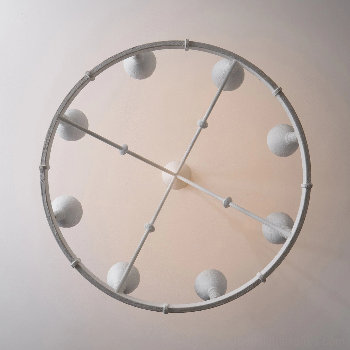 Cremora white ring chandelier geometric circular form suspended with handcrafted architectural presence