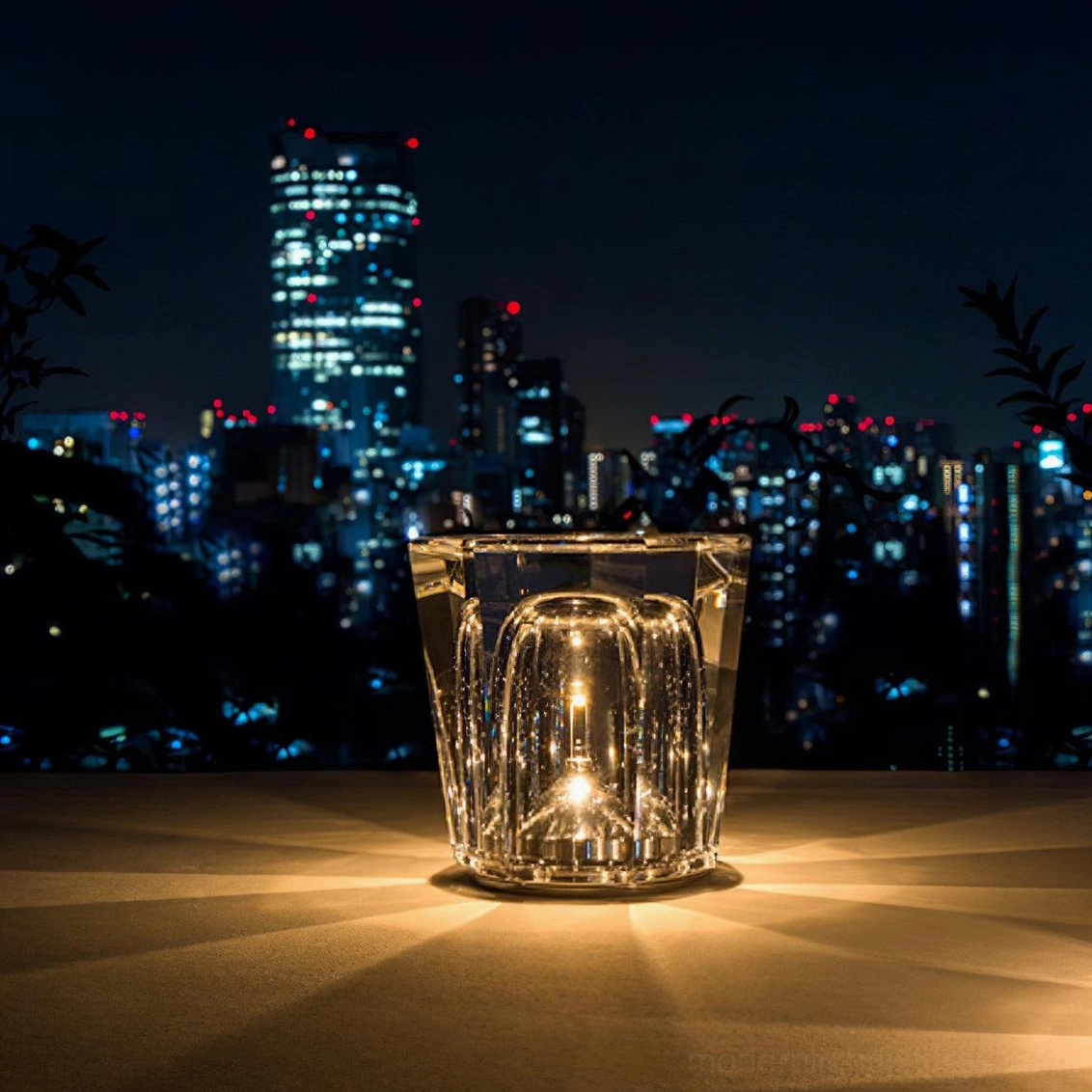 Crystal diamond table lamp contemporary glam styling, luxury interior design element, sophisticated room accent lighting