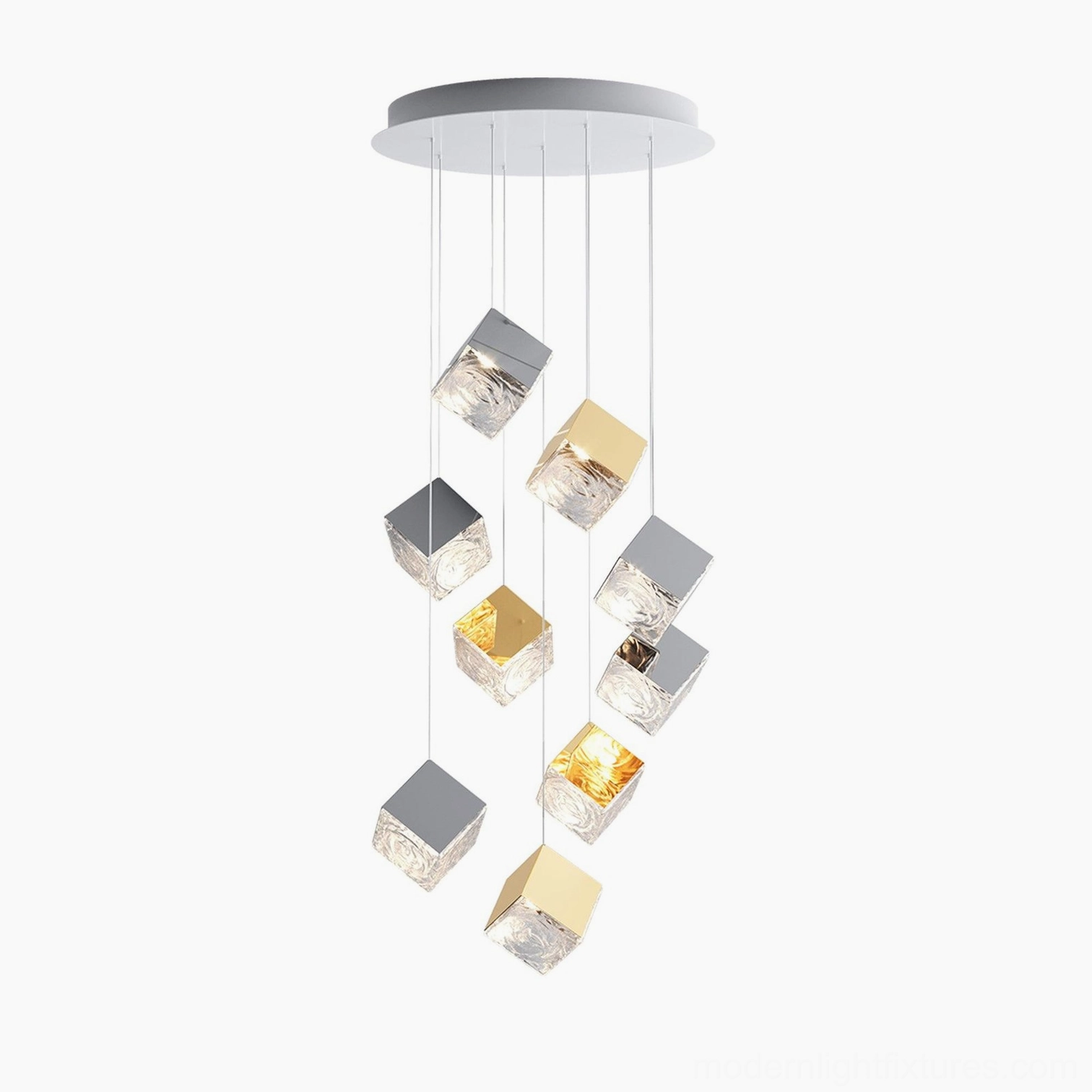 Geometric cube chandelier luxury home office creative workspace lighting