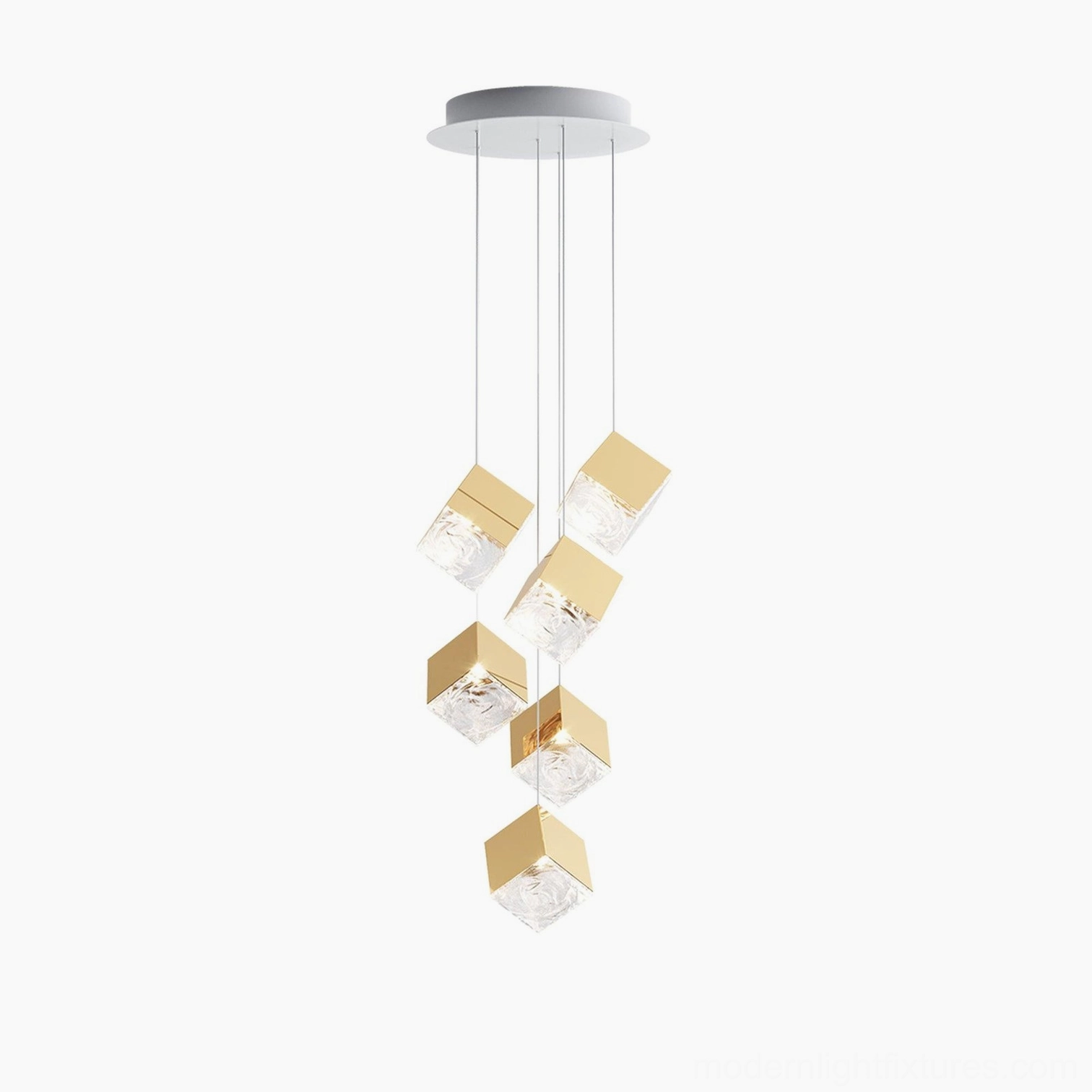 Modern cube pendant light G4 socket bulb compatibility showcase
