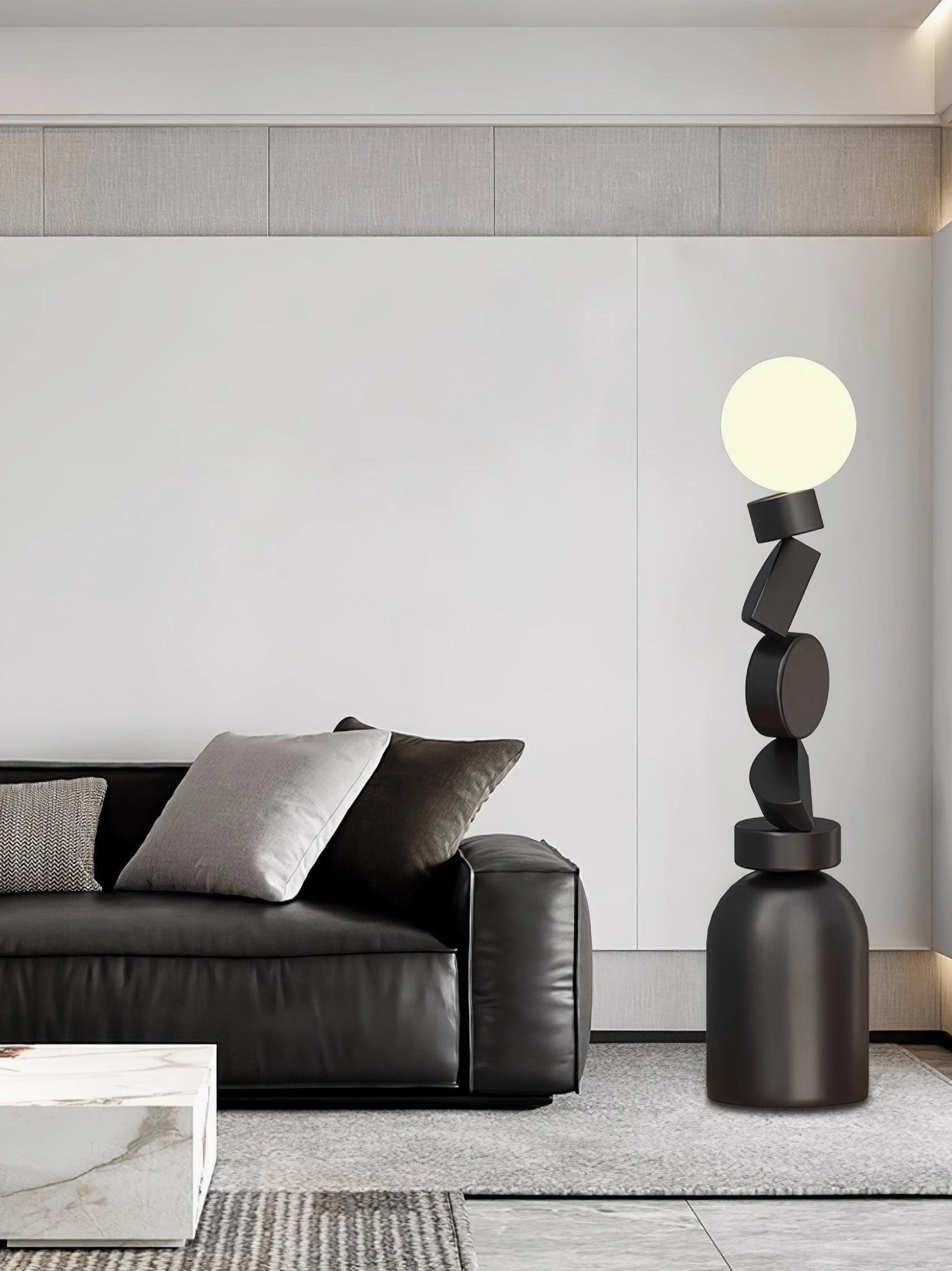 Modern Cubu floor lamp base and foot switch control contemporary lighting setup