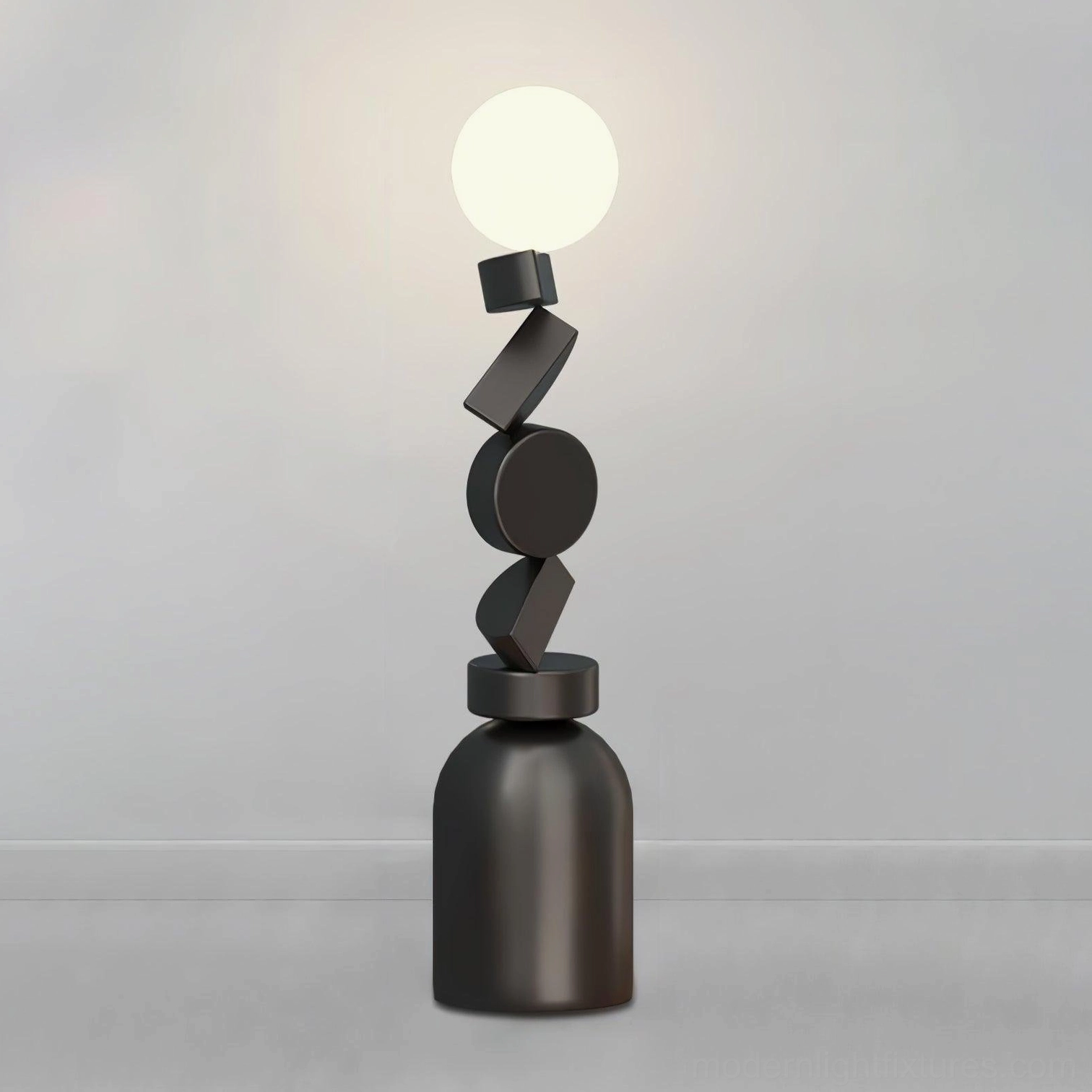 Cubu floor lamp black matte finish 50000 hour LED lifespan energy efficient lighting