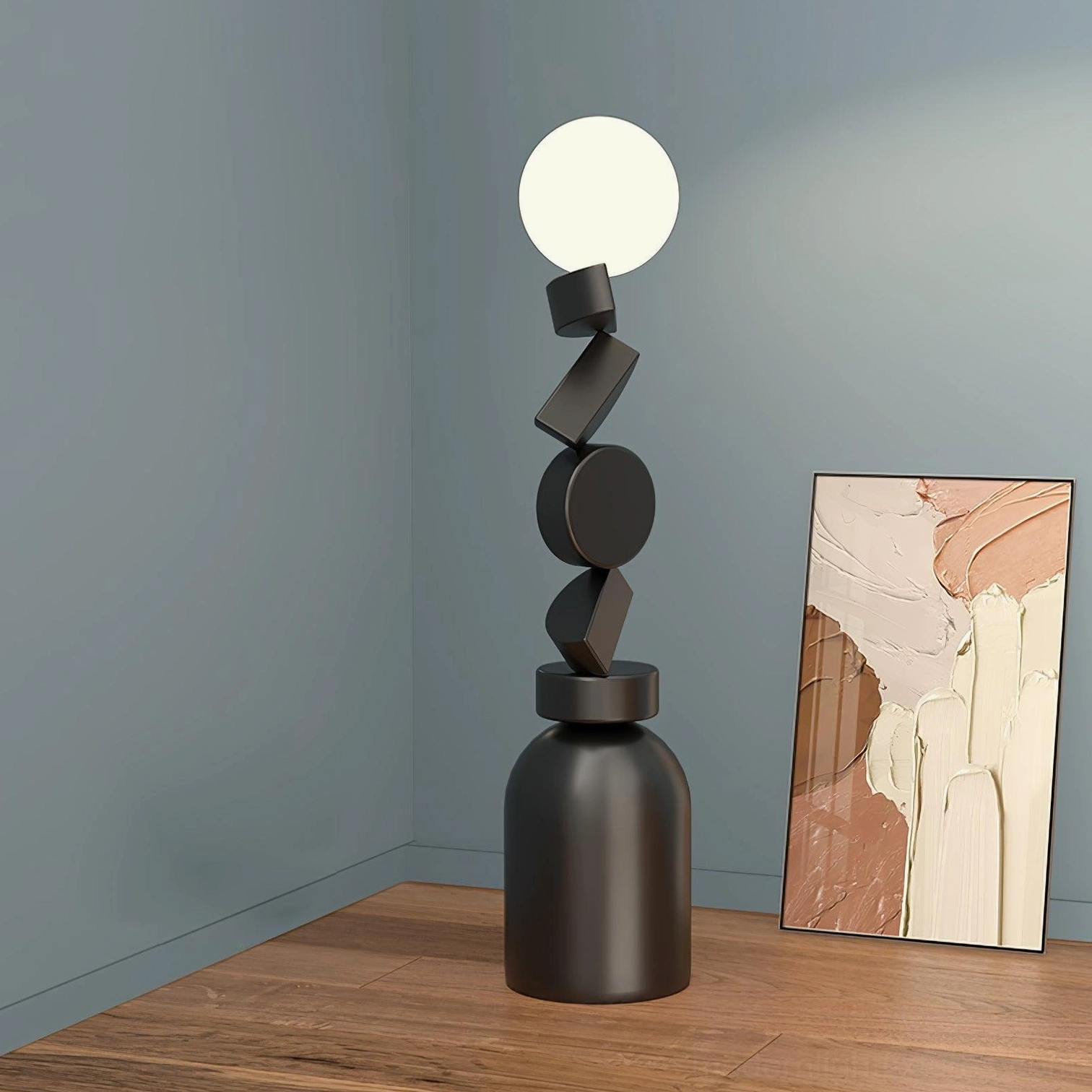 Cubu geometric floor lamp full height profile modern architectural lighting fixture