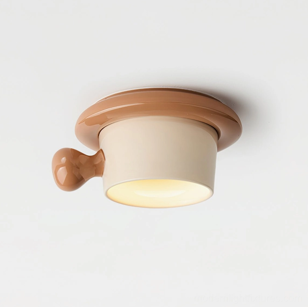 Apricot teacup ceiling light fixture modern design home interior decor
