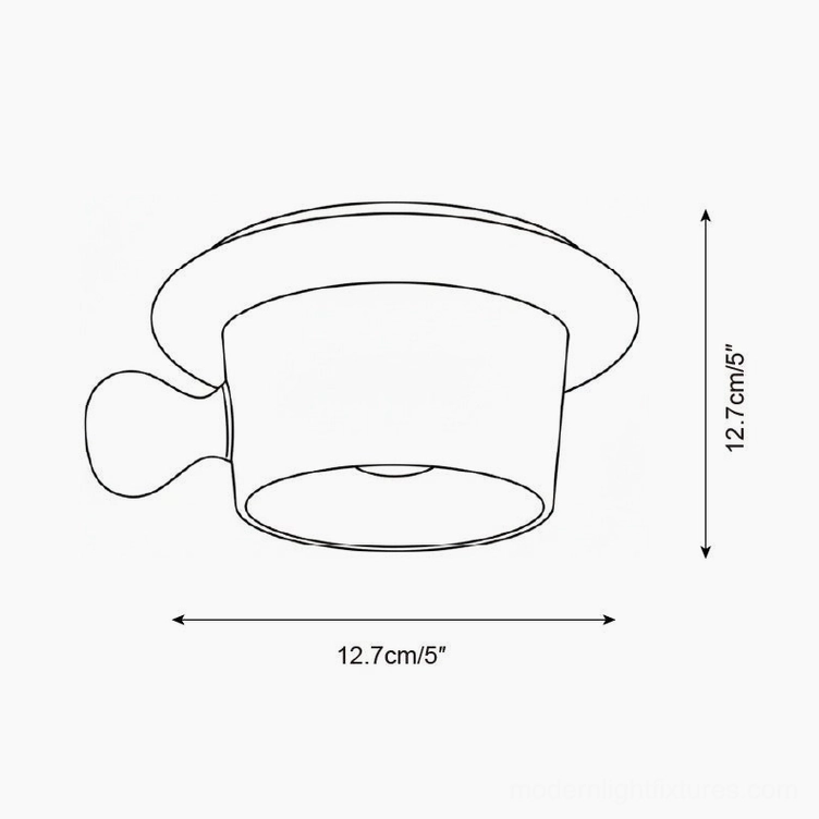 Cupola ceiling light sketch design third variant with rounded tab handle accent