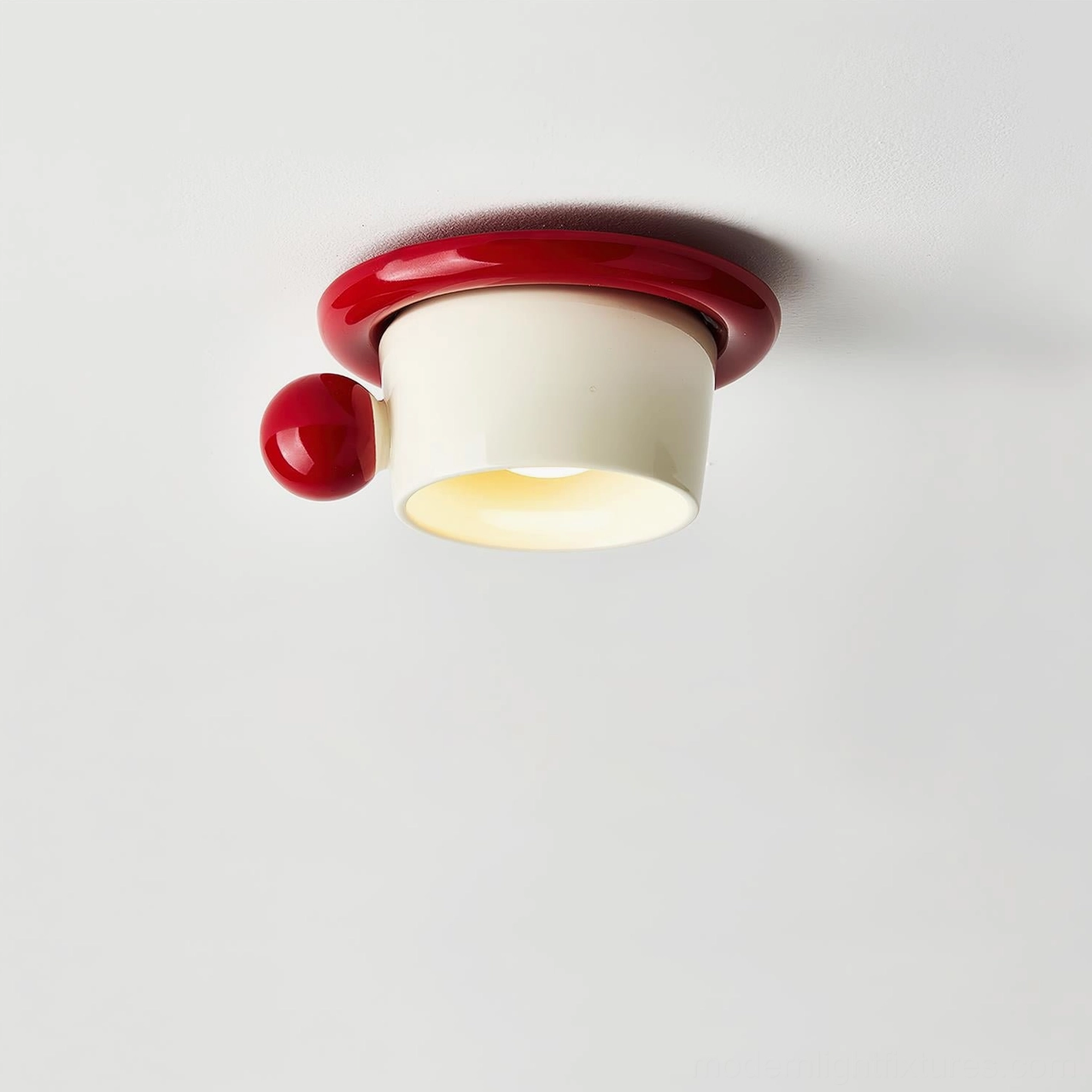 Cupola modern ceiling light fixture product photography detail view