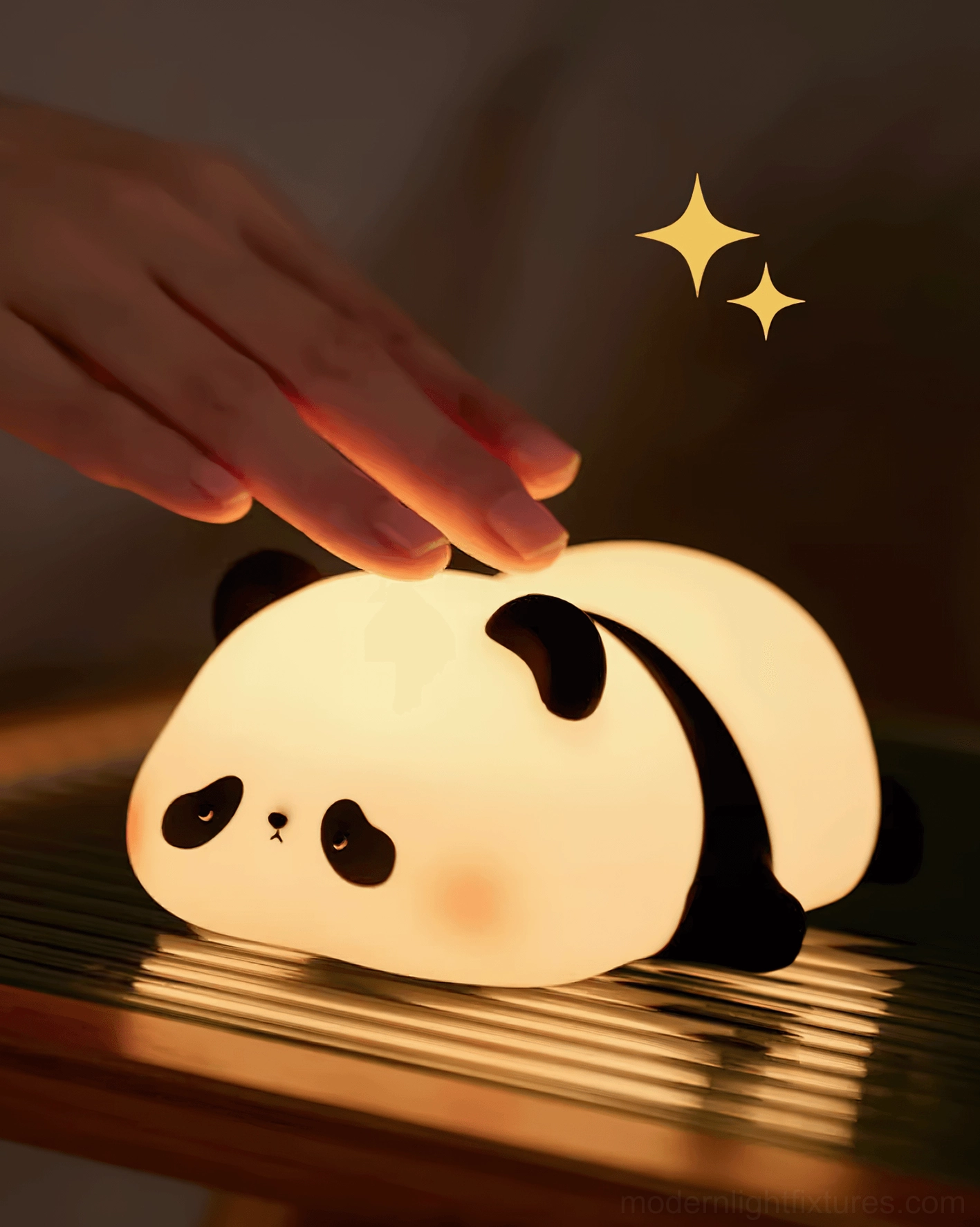 Cute panda night light USB-C charging ambient bedroom lighting solution