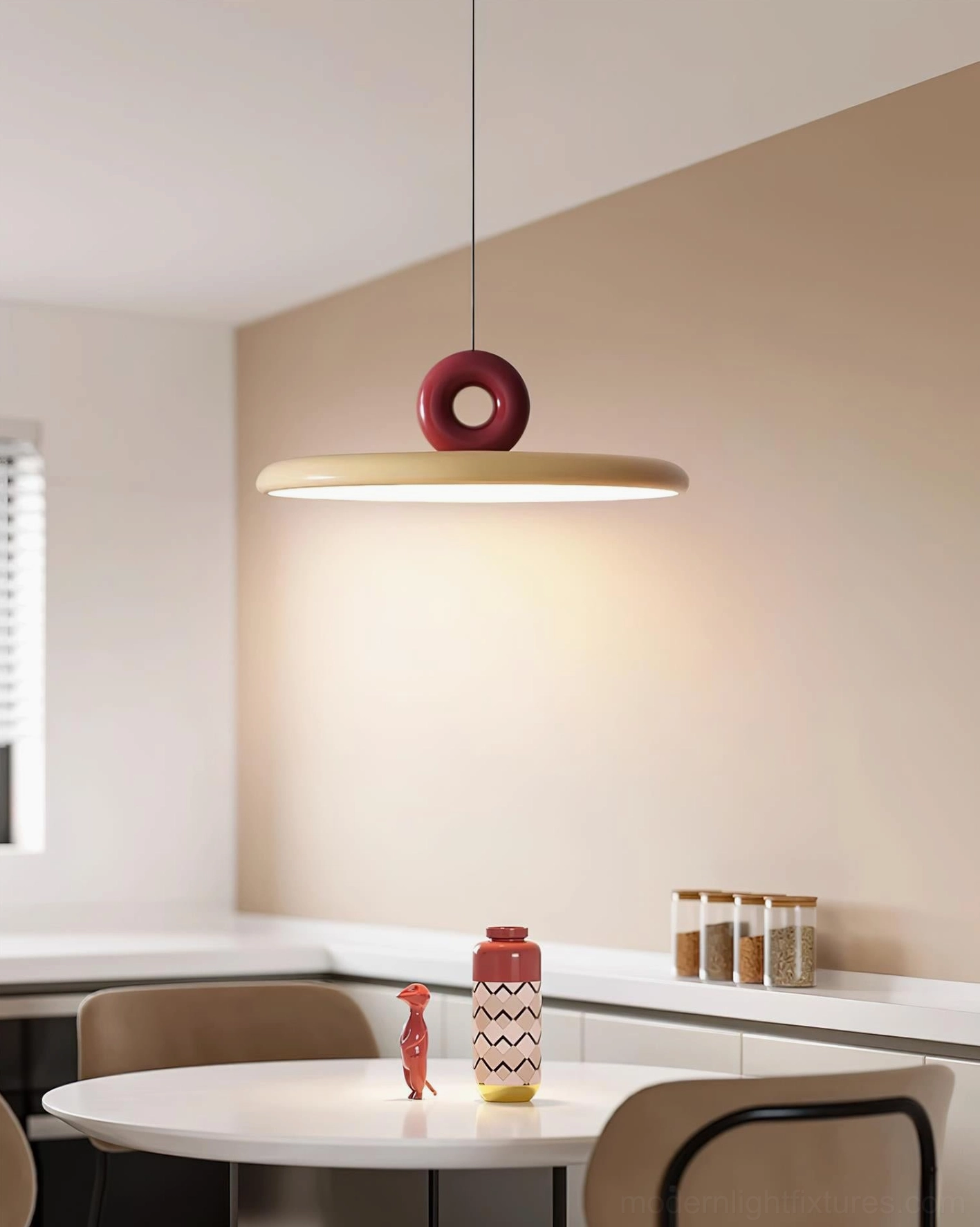 Dalia pendant light modern geometric design detail, sculptural form showcase