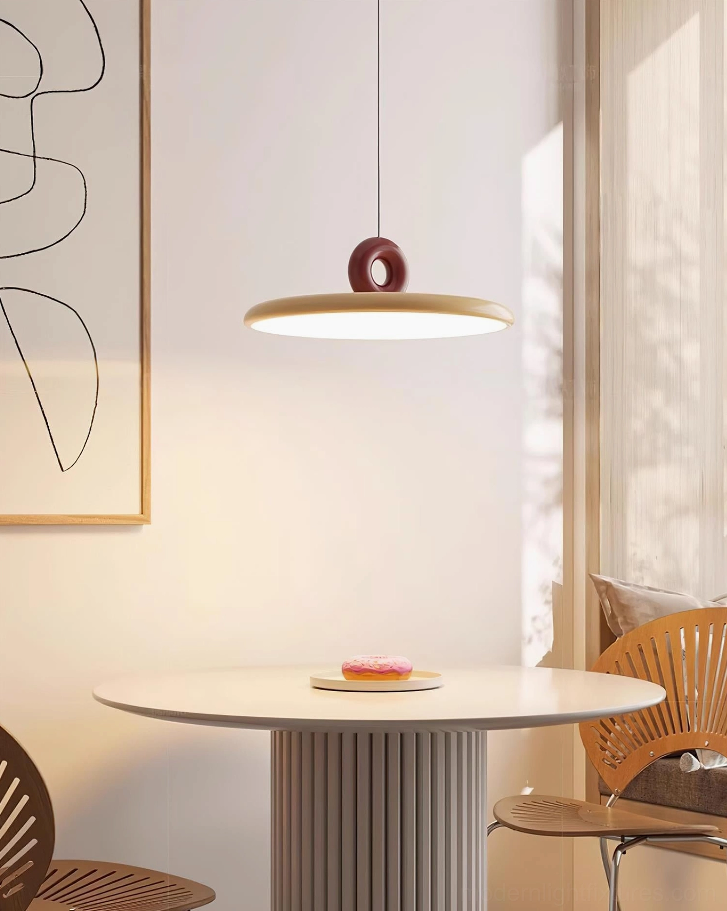 Dalia contemporary pendant light fixture installation and hanging mechanism