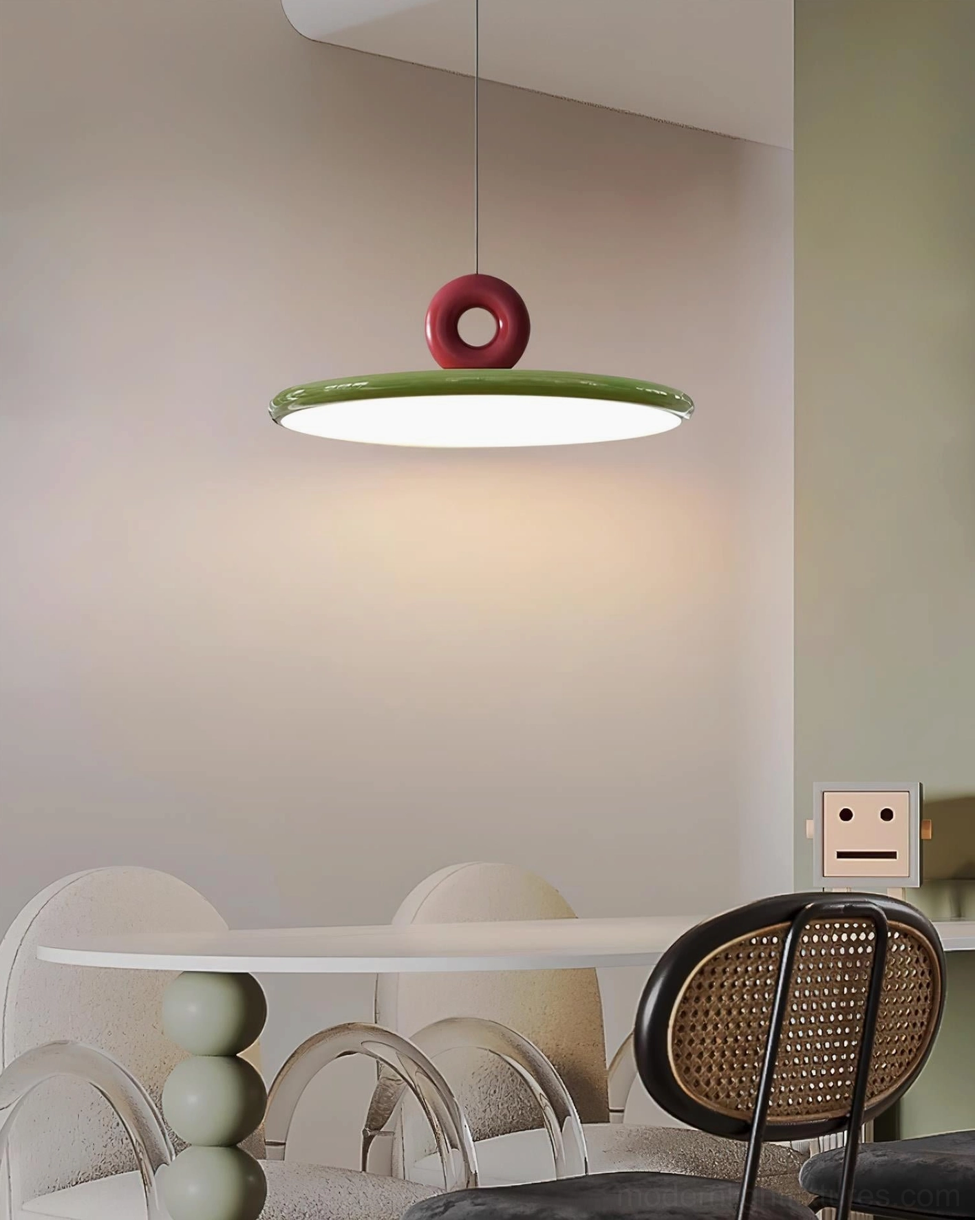 Dalia contemporary pendant light integrated LED illumination, warm ambient glow