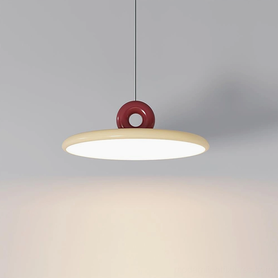 Dalia contemporary pendant lamp red and beige variant, multiple size display