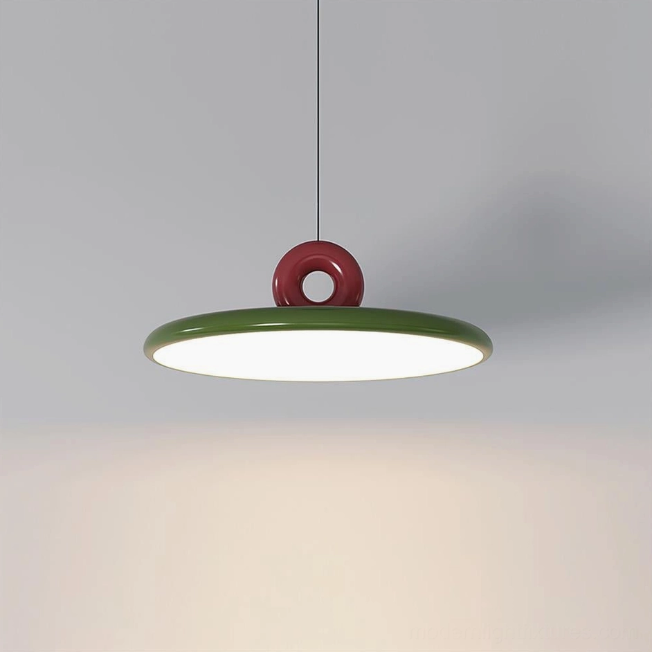 Dalia pendant light in red and green geometric color blocking, medium size variant