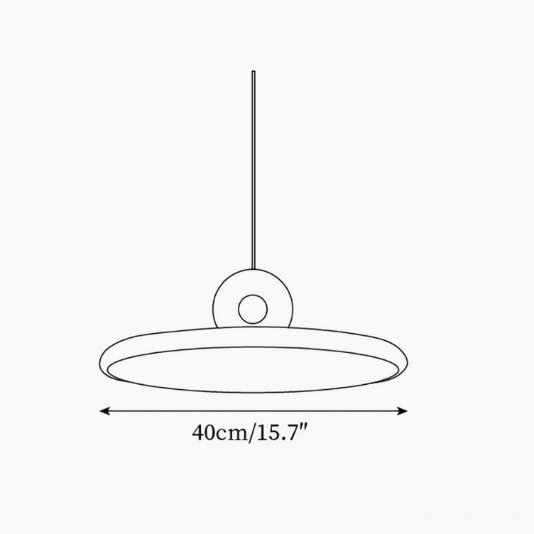 Technical schematic drawing of Dalia pendant lamp showing 40cm diameter dimensions