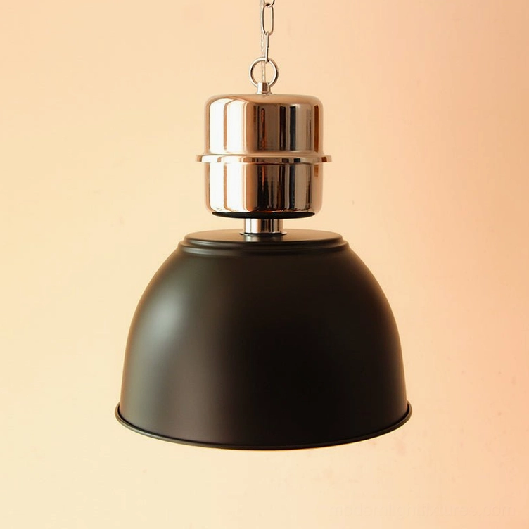 Black Dante dome pendant light providing sophisticated industrial elegance