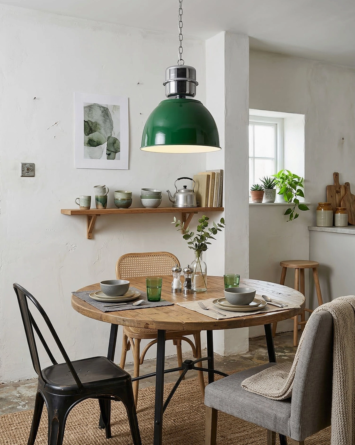Dante pendant light in milk coffee color with glossy metal shade and chrome top