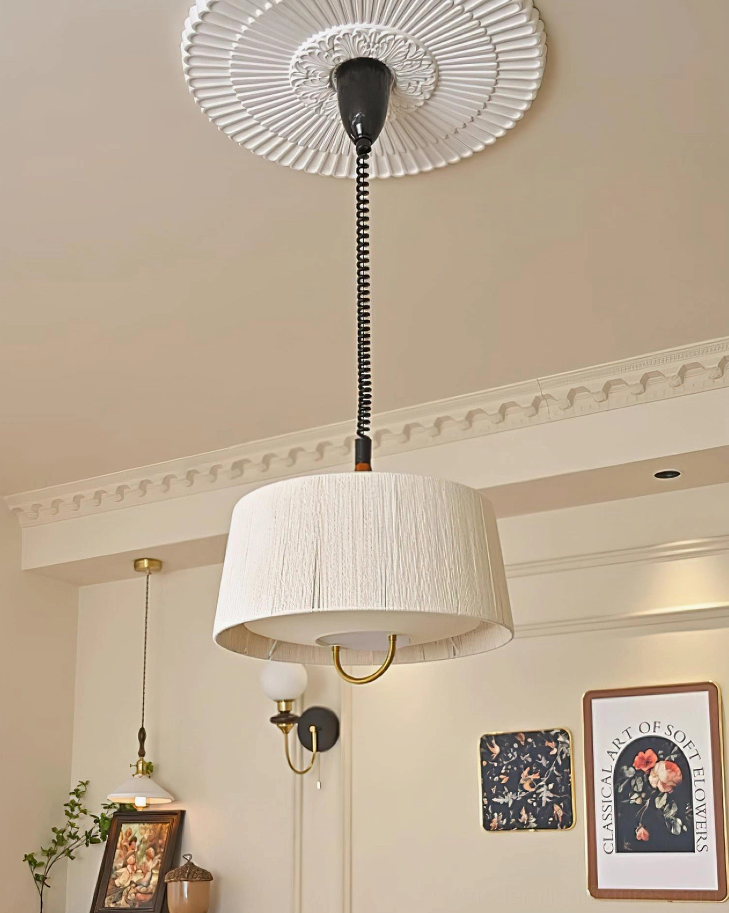 Delaney pendant light with multiple installation variations showing versatility in modern transitional home design context